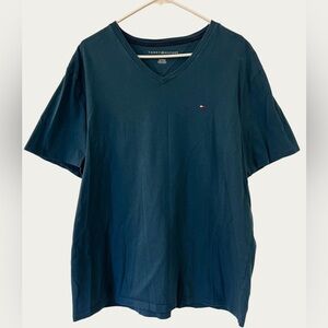 Tommy Hilfiger Men's Dark Teal Blue‎ V-Neck Tee Size XL
